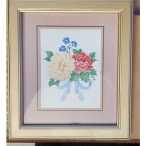 Avon Ribbons and Romance 8" Framed Print- Spring Peony- New in Box